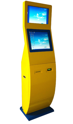 De interactieve Dubbele Kiosk van de het Scherm Zelfbetaling met Thermische Printer Cash Acceptor
